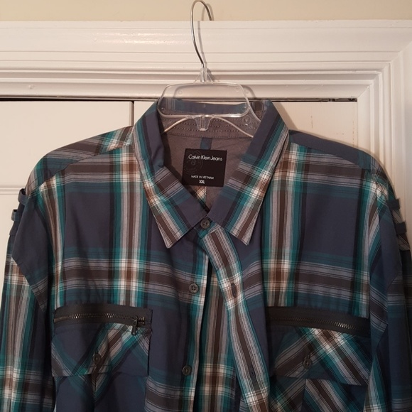 Four fancy plaid men's cotton shirts. XXL. - Picture 3 of 5